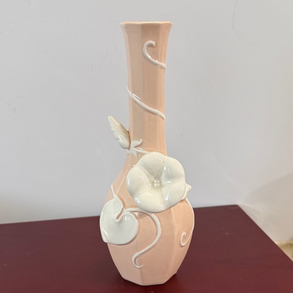 Other - Vtg Fitz and Floyd 1982  Blush Pink  Hand Painted 7in Bud Vase